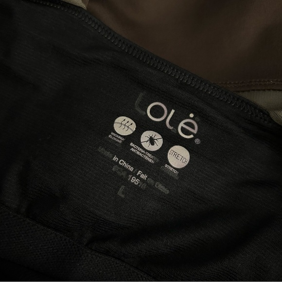 LOLE Sports Dress Stretch Antibacterial Wicking Sleeveless Brown Built-in Bra L - Picture 5 of 11